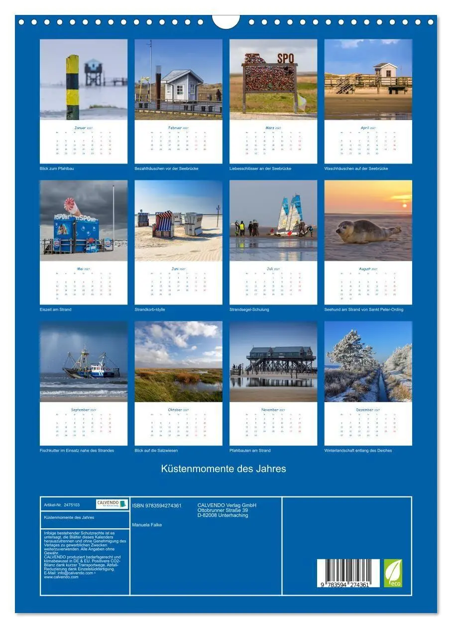 Bild: 9783594274361 | Küstenmomente des Jahres (Wandkalender 2027 DIN A3 hoch), CALVENDO...