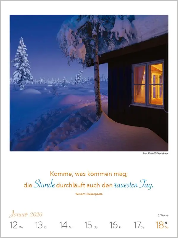 Bild: 9783731884361 | Literaturkalender Lebensweisheiten 2026 | Verlag Korsch | Kalender