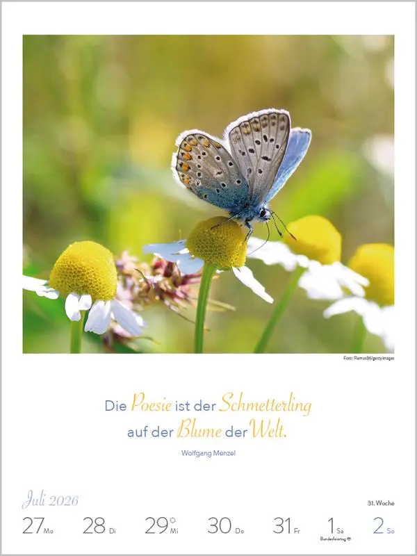 Bild: 9783731884361 | Literaturkalender Lebensweisheiten 2026 | Verlag Korsch | Kalender