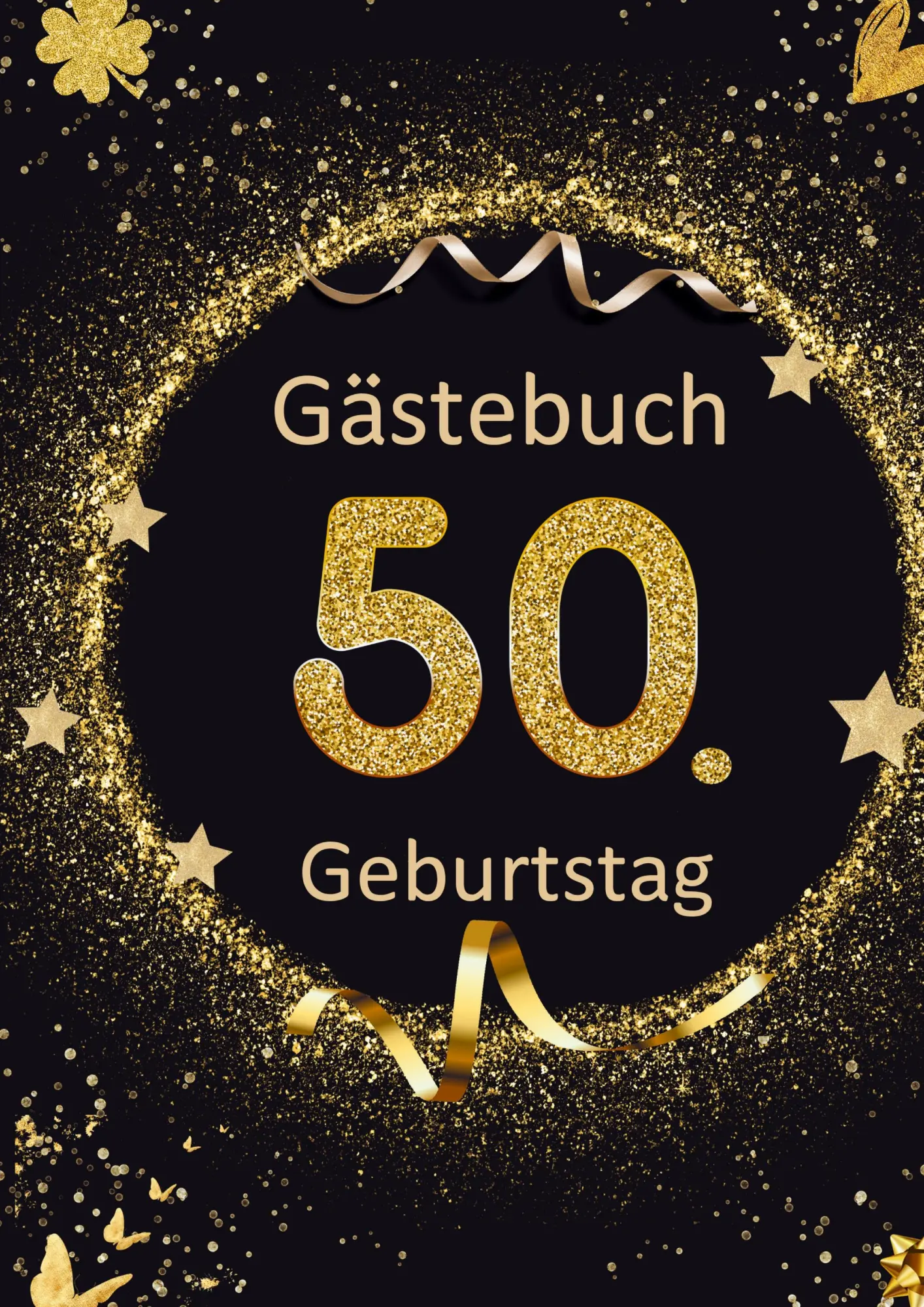Cover: 9783819474361 | GÄSTEBUCH zum 50. Geburtstag | "Gold Glitter" - Edition | Buch | 2025
