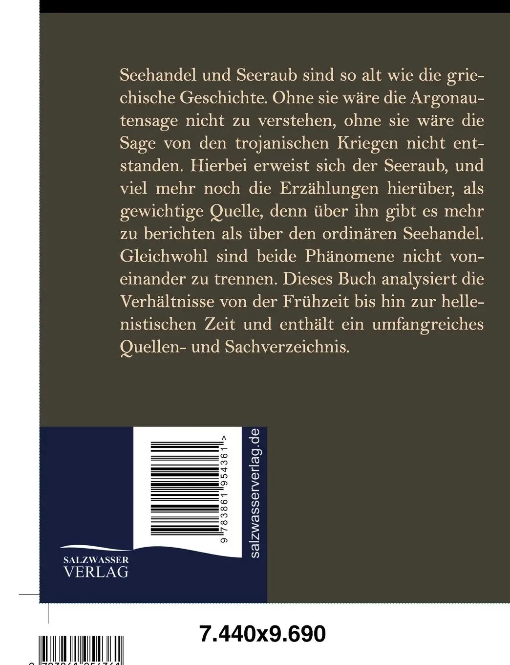 Rückseite: 9783861954361 | Die Geschichte der Piraten im alten Griechenland | Erich Ziebarth