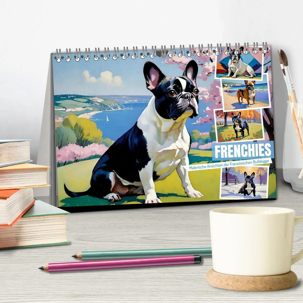 Bild: 9783457264461 | Frenchies (Tischkalender 2026 DIN A5 quer), CALVENDO Monatskalender