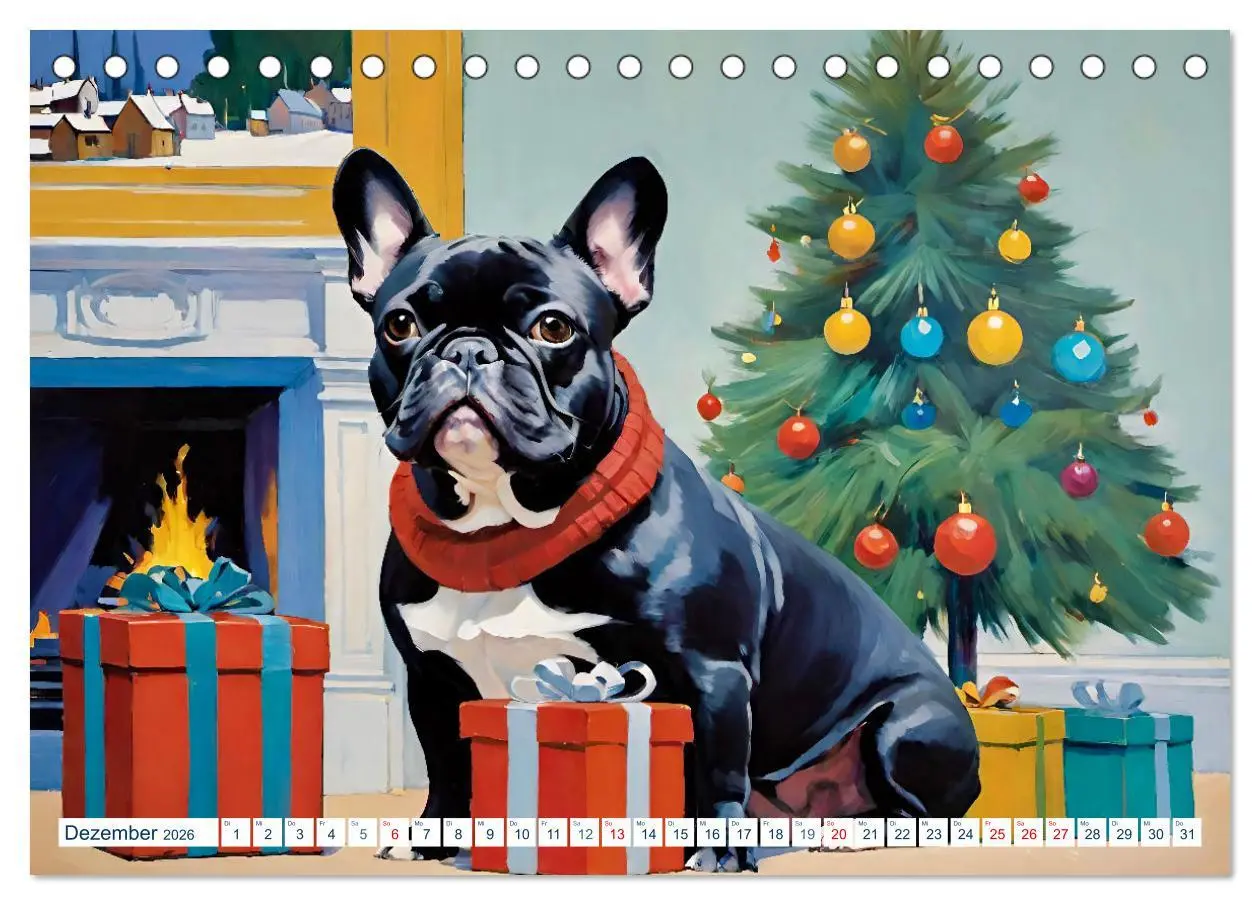 Bild: 9783457264461 | Frenchies (Tischkalender 2026 DIN A5 quer), CALVENDO Monatskalender