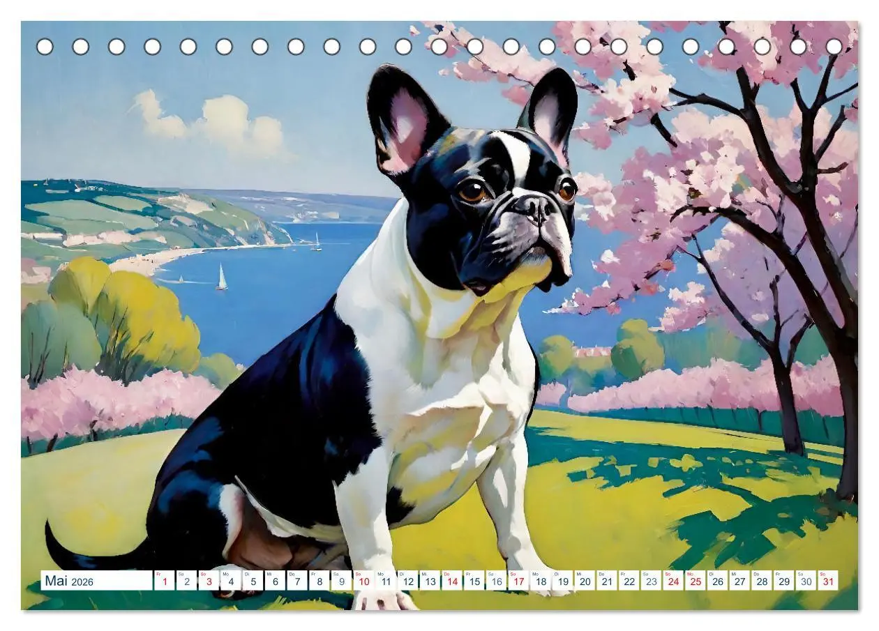 Bild: 9783457264461 | Frenchies (Tischkalender 2026 DIN A5 quer), CALVENDO Monatskalender