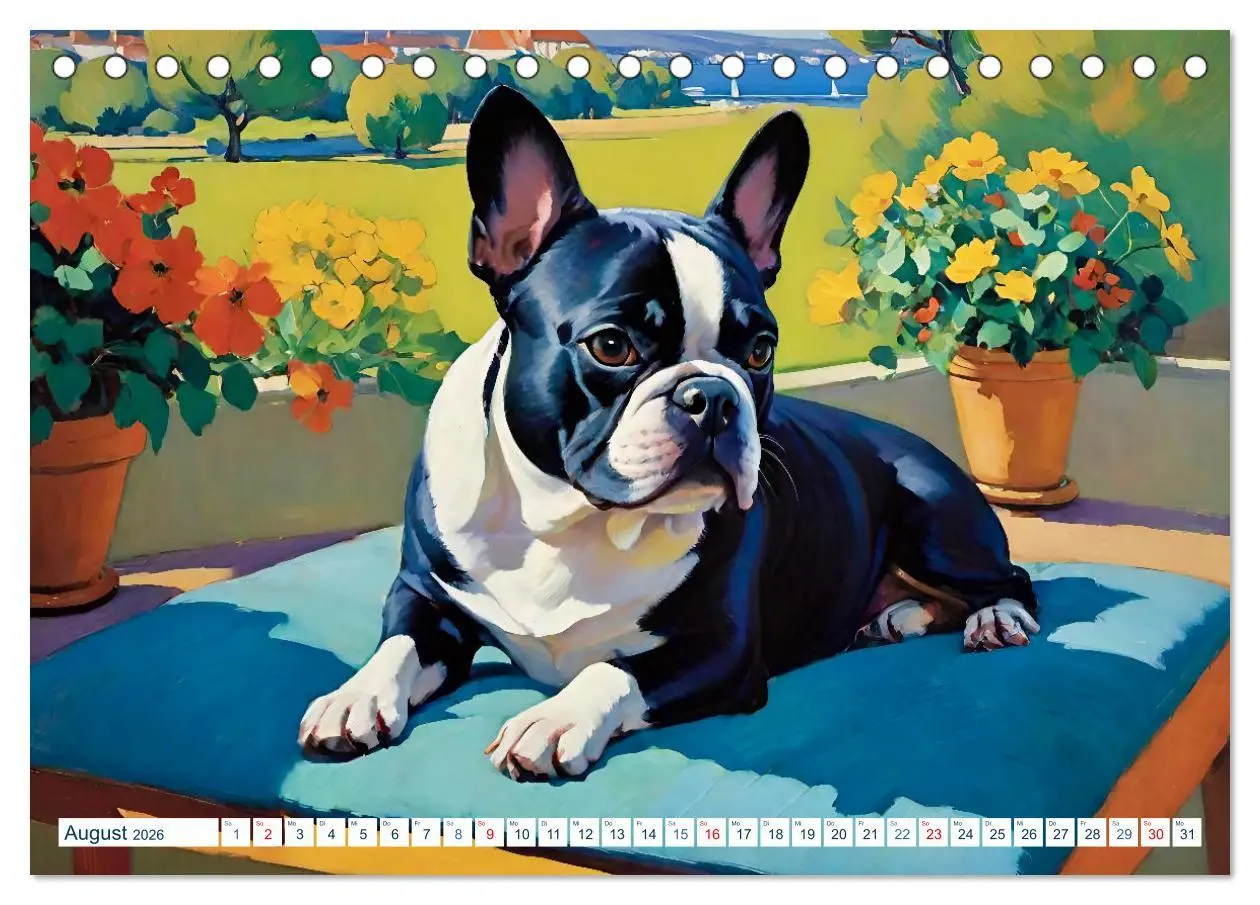 Bild: 9783457264461 | Frenchies (Tischkalender 2026 DIN A5 quer), CALVENDO Monatskalender