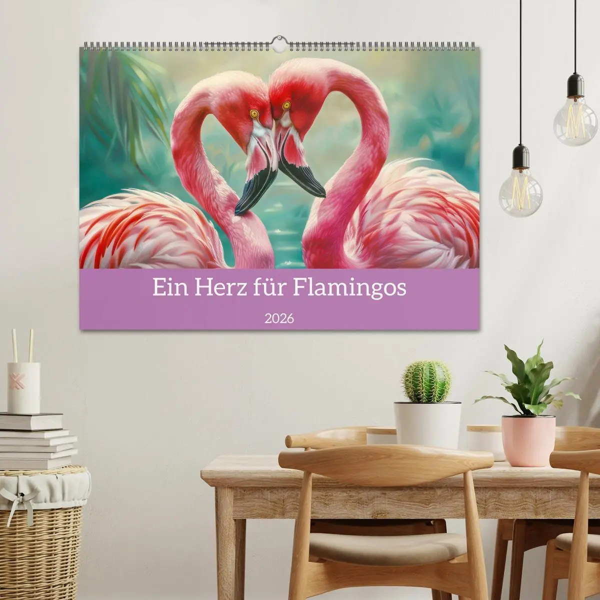 Bild: 9783457404461 | Ein Herz für Flamingos (Wandkalender 2026 DIN A2 quer), CALVENDO...
