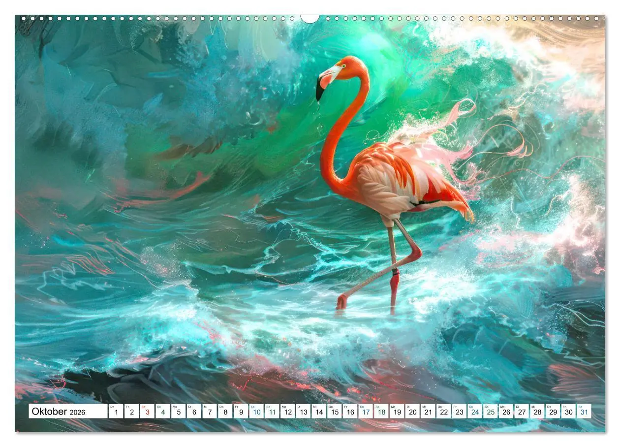 Bild: 9783457404461 | Ein Herz für Flamingos (Wandkalender 2026 DIN A2 quer), CALVENDO...