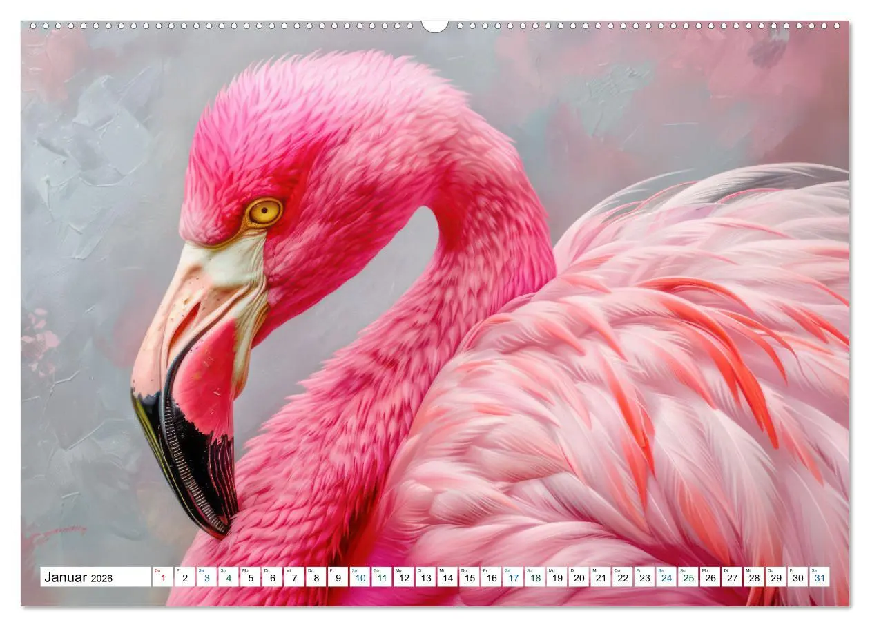Bild: 9783457404461 | Ein Herz für Flamingos (Wandkalender 2026 DIN A2 quer), CALVENDO...