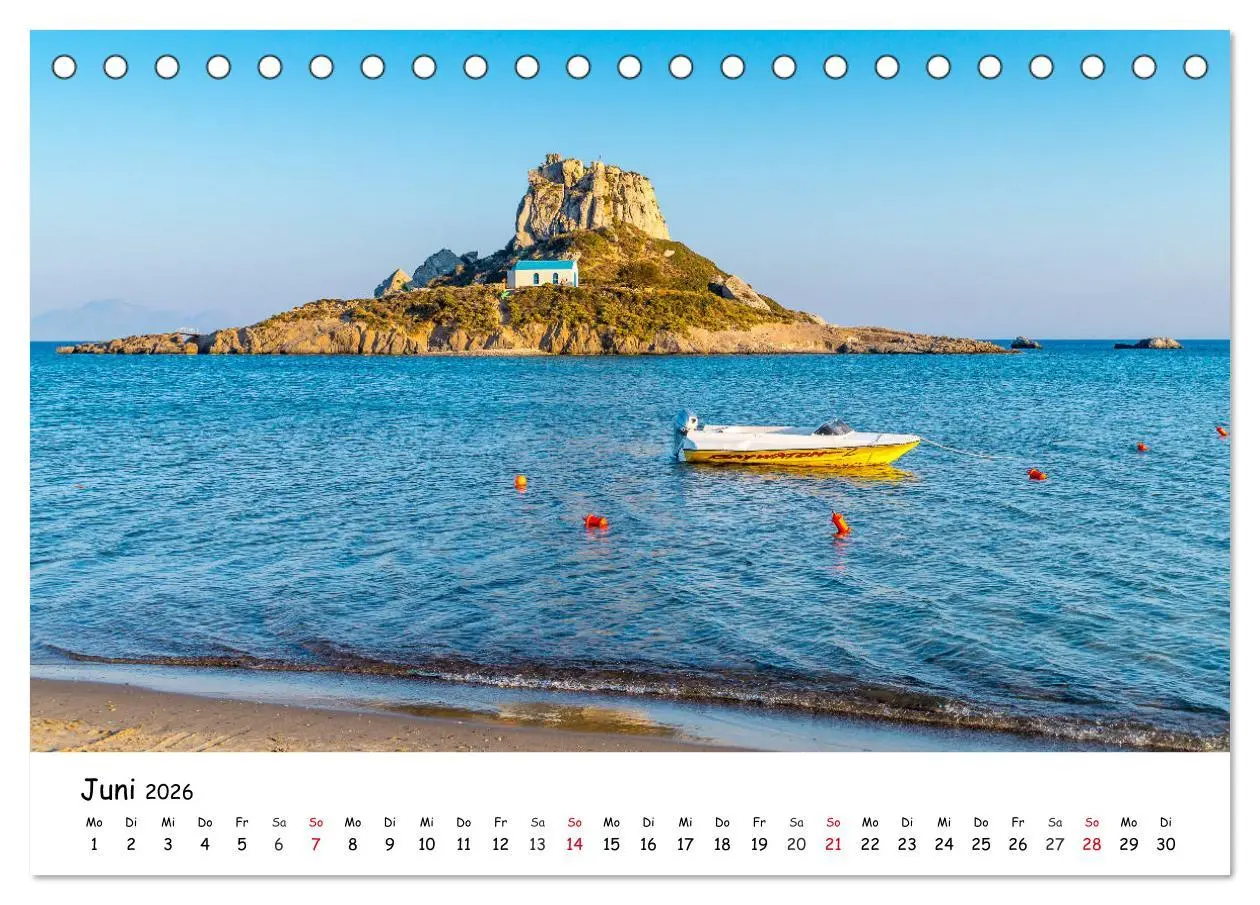 Bild: 9783457644461 | Kos 2026 (Tischkalender 2026 DIN A5 quer), CALVENDO Monatskalender