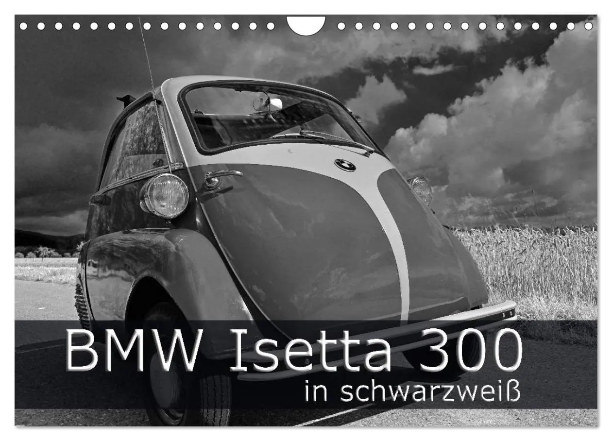 Cover: 9783516044461 | BMW Isetta 300 in schwarzweiß (Wandkalender 2026 DIN A4 quer),...