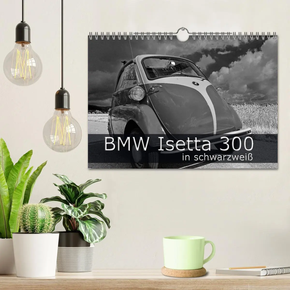 Bild: 9783516044461 | BMW Isetta 300 in schwarzweiß (Wandkalender 2026 DIN A4 quer),...