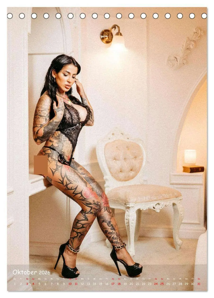 Bild: 9783516354461 | Jenny - Erotic Tattoo Girl (Tischkalender 2026 DIN A5 hoch),...