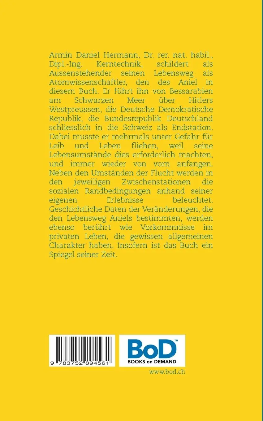 Rückseite: 9783752894561 | Aniels Flucht durch ganz Europa | Armin Daniel Hermann | Taschenbuch