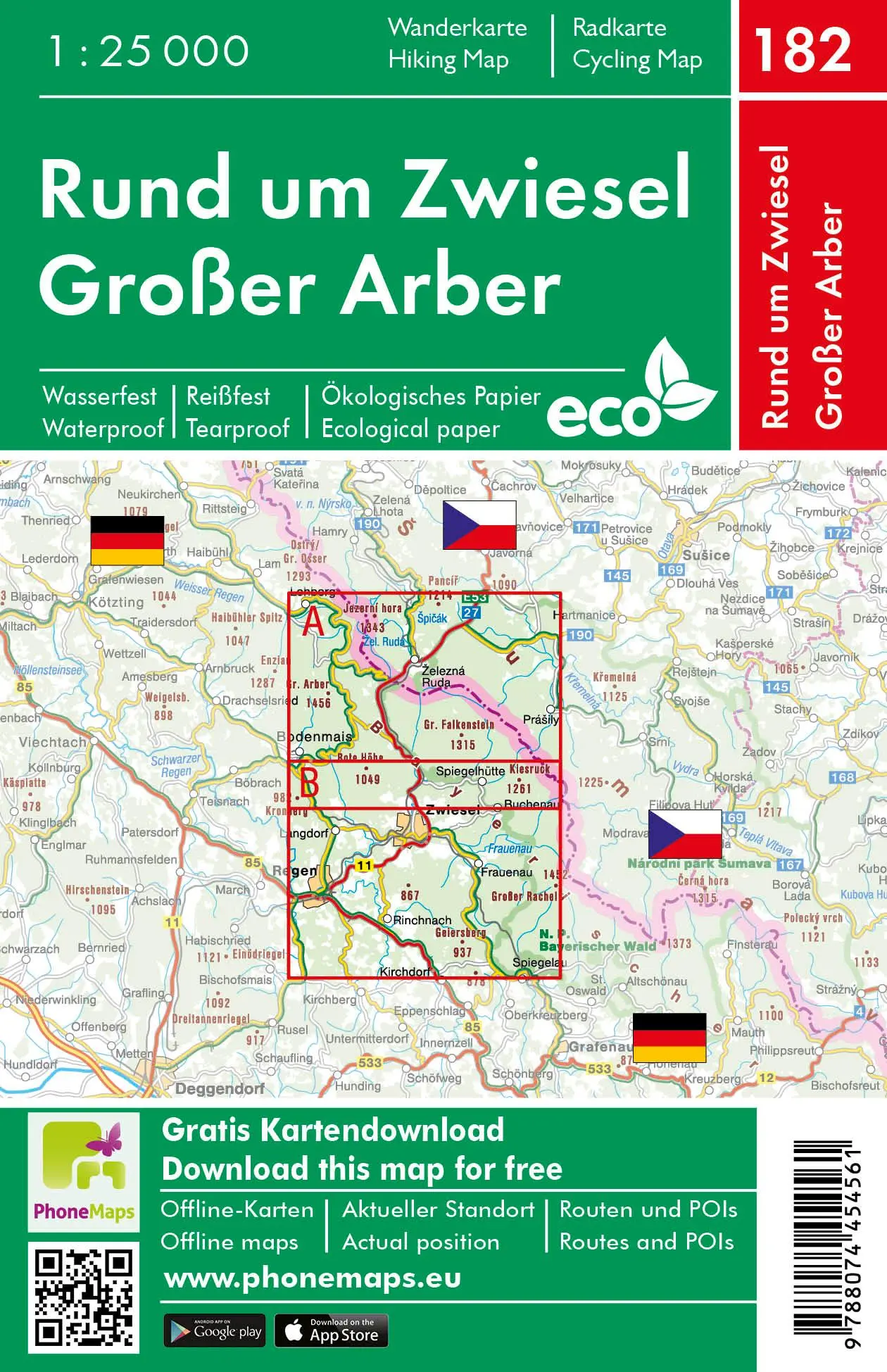 Rückseite: 9788074454561 | Rund um Zwiesel, Großer Arber, Wander - Radkarte 1 : 25 000 | Deutsch