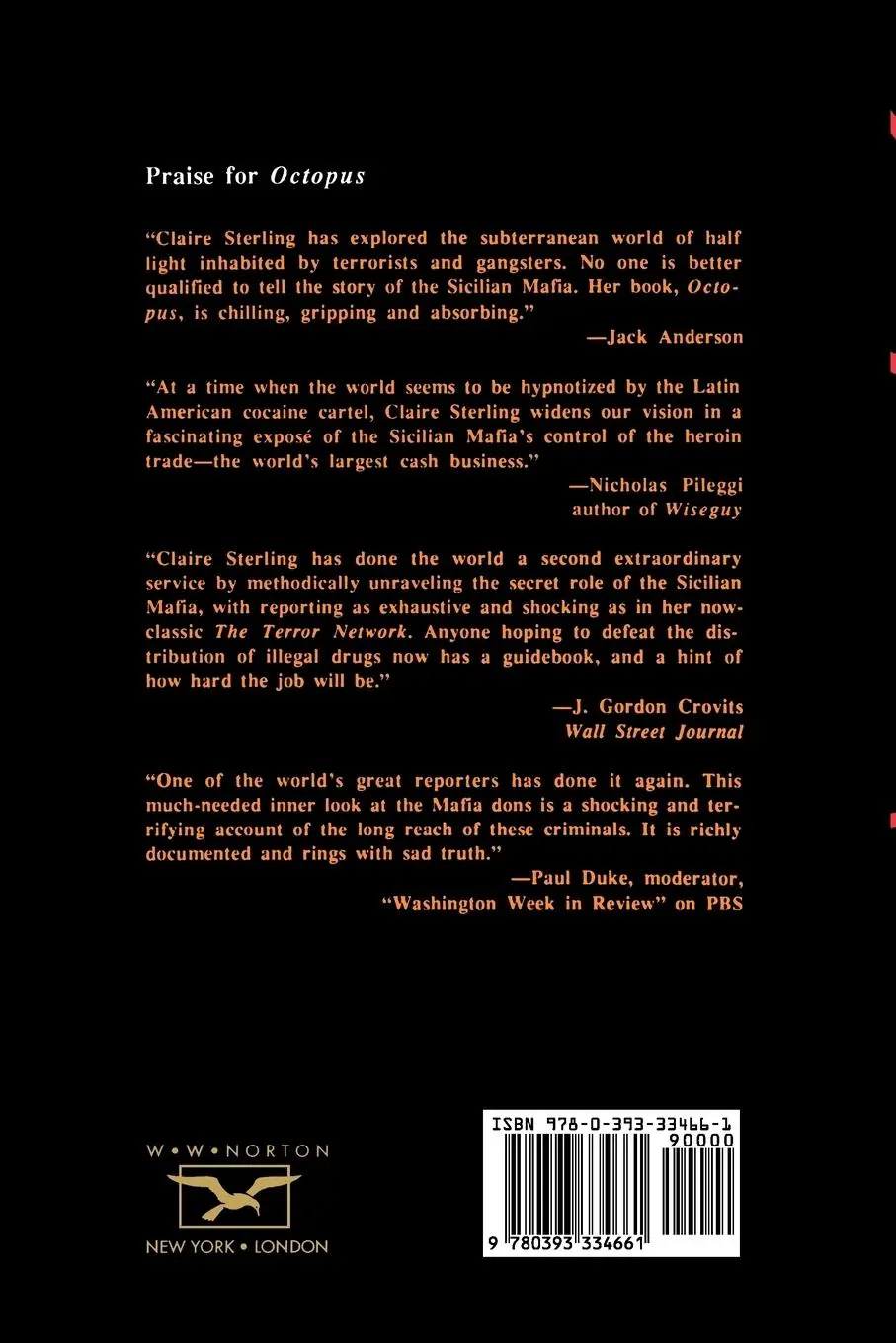 Rückseite: 9780393334661 | Octopus | The Long Reach of the Sicilian Mafia | Claire Sterling