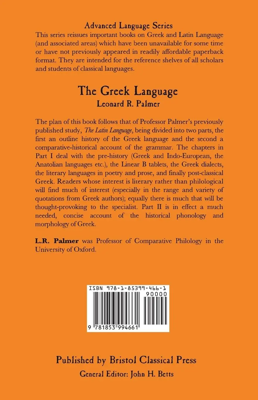 Rückseite: 9781853994661 | The Greek Language | Leonard R. Palmer | Taschenbuch | Englisch | 2013