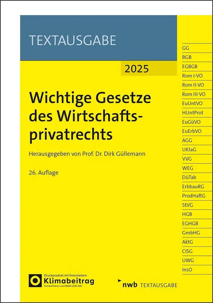 Cover: 9783482684661 | Wichtige Gesetze des Wirtschaftsprivatrechts | Dirk Güllemann | Bundle
