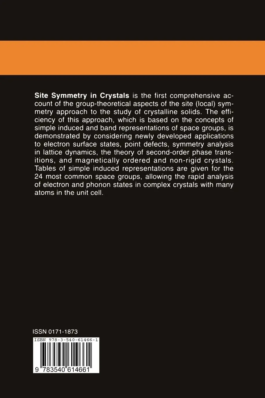 Rückseite: 9783540614661 | Site Symmetry in Crystals | Theory and Applications | Smirnov (u. a.)