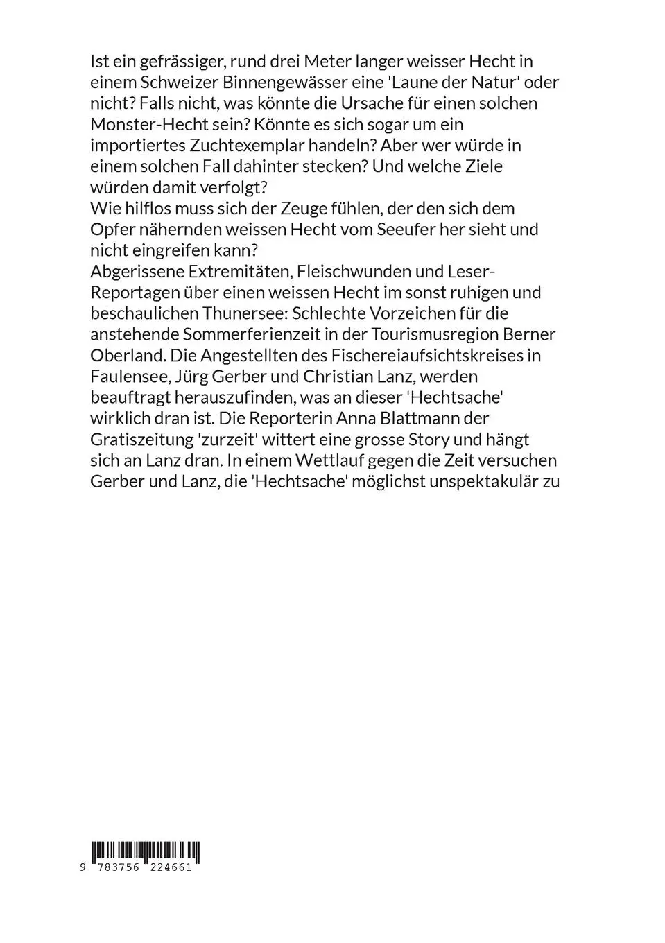 Rückseite: 9783756224661 | Der weisse Hecht vom Thunersee | Tinu Sitter | Taschenbuch | 288 S.