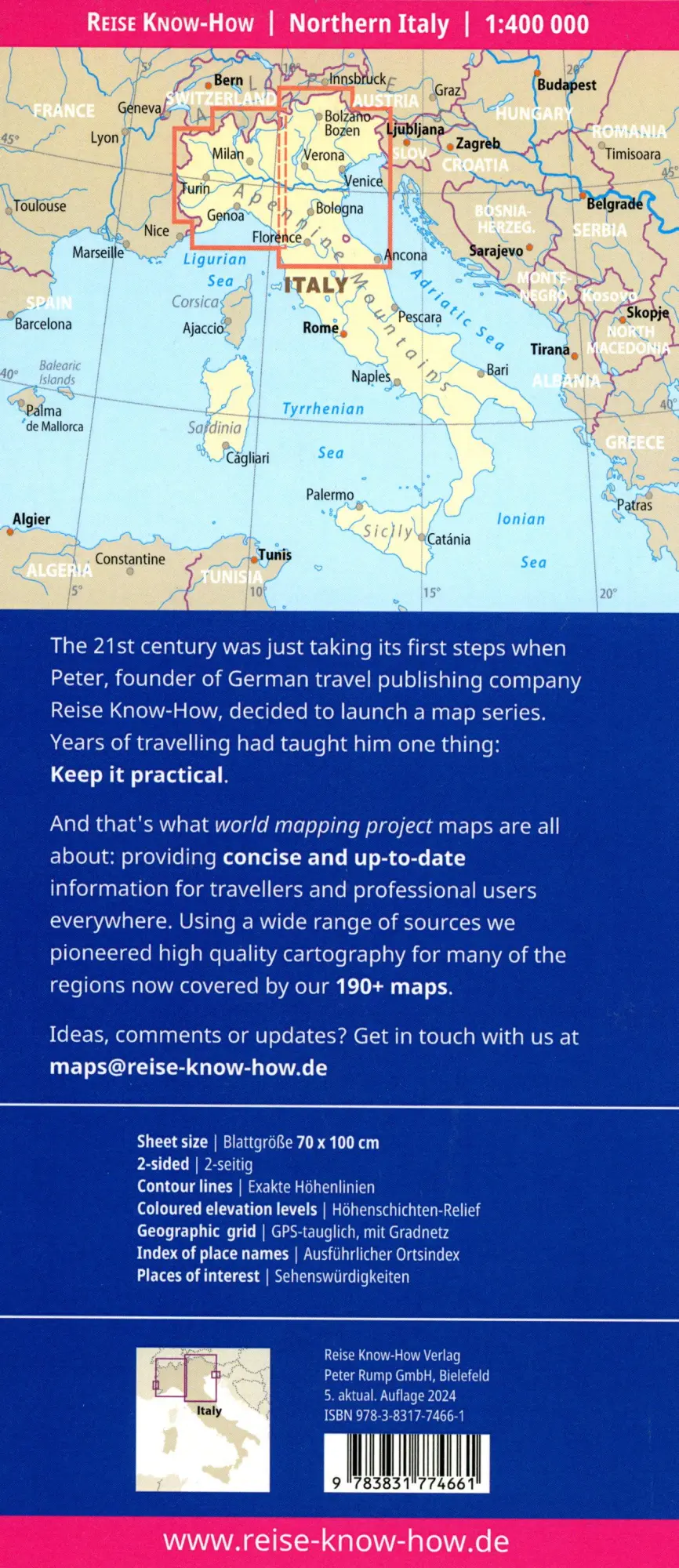 Bild: 9783831774661 | Reise Know-How Landkarte Italien, Nord / Northern Italy (1:400.000)