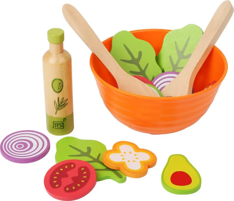 Legler Small Foot 11476 - Spiel-Set Salat Für Kinderküche, Holz/Kunststoff, 15-teilig