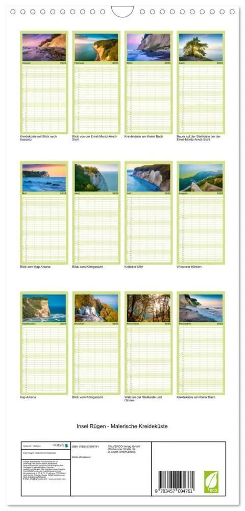 Bild: 9783457094761 | Familienplaner 2025 - Insel Rügen - Malerische Kreideküste mit 5...