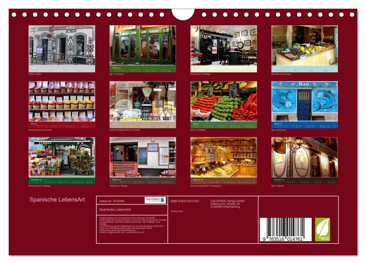 Bild: 9783516014761 | Spanische LebensArt (Wandkalender 2026 DIN A4 quer), CALVENDO...