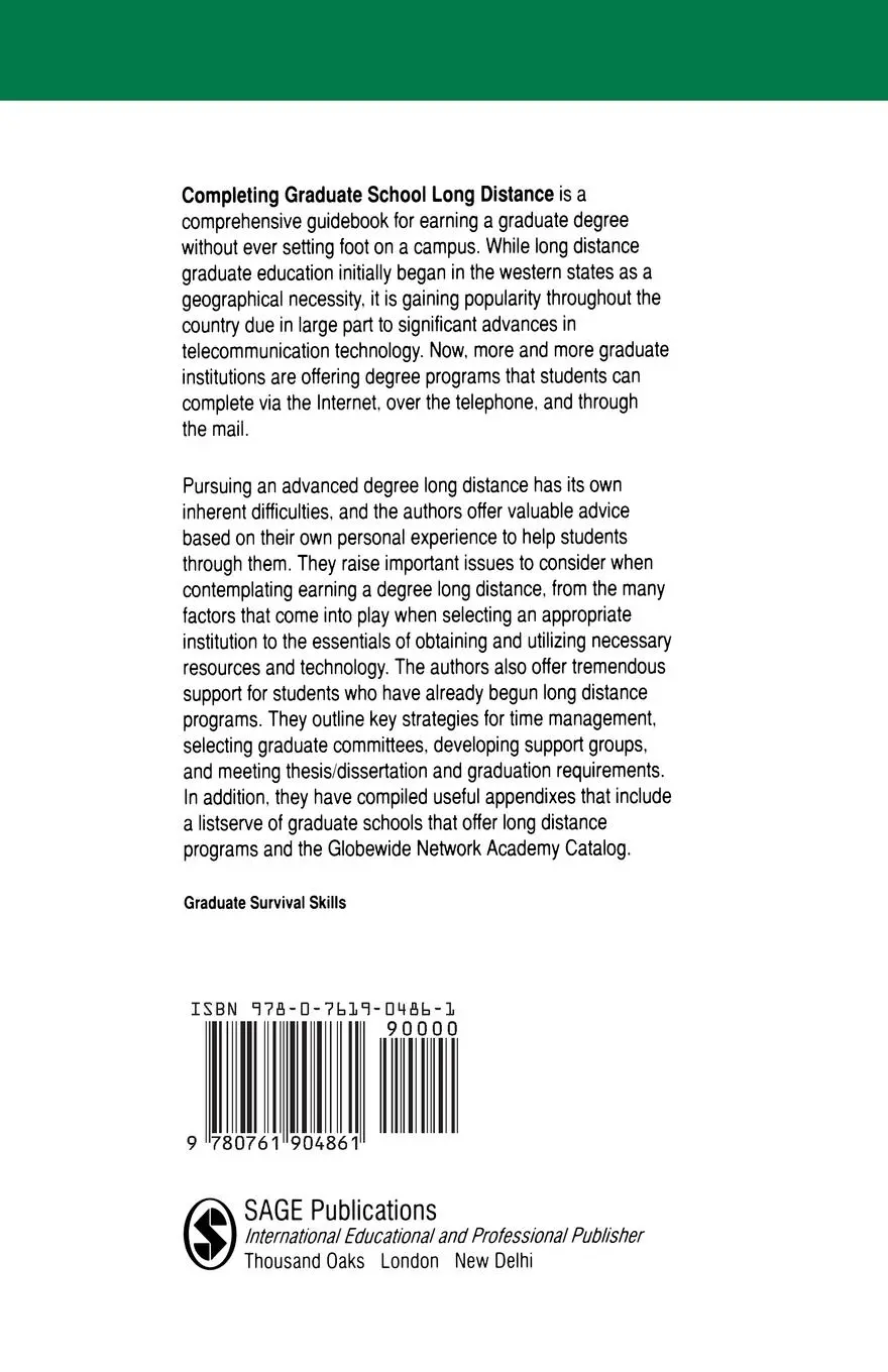 Rückseite: 9780761904861 | Completing Graduate School Long Distance | Darrel L. Hammon (u. a.)