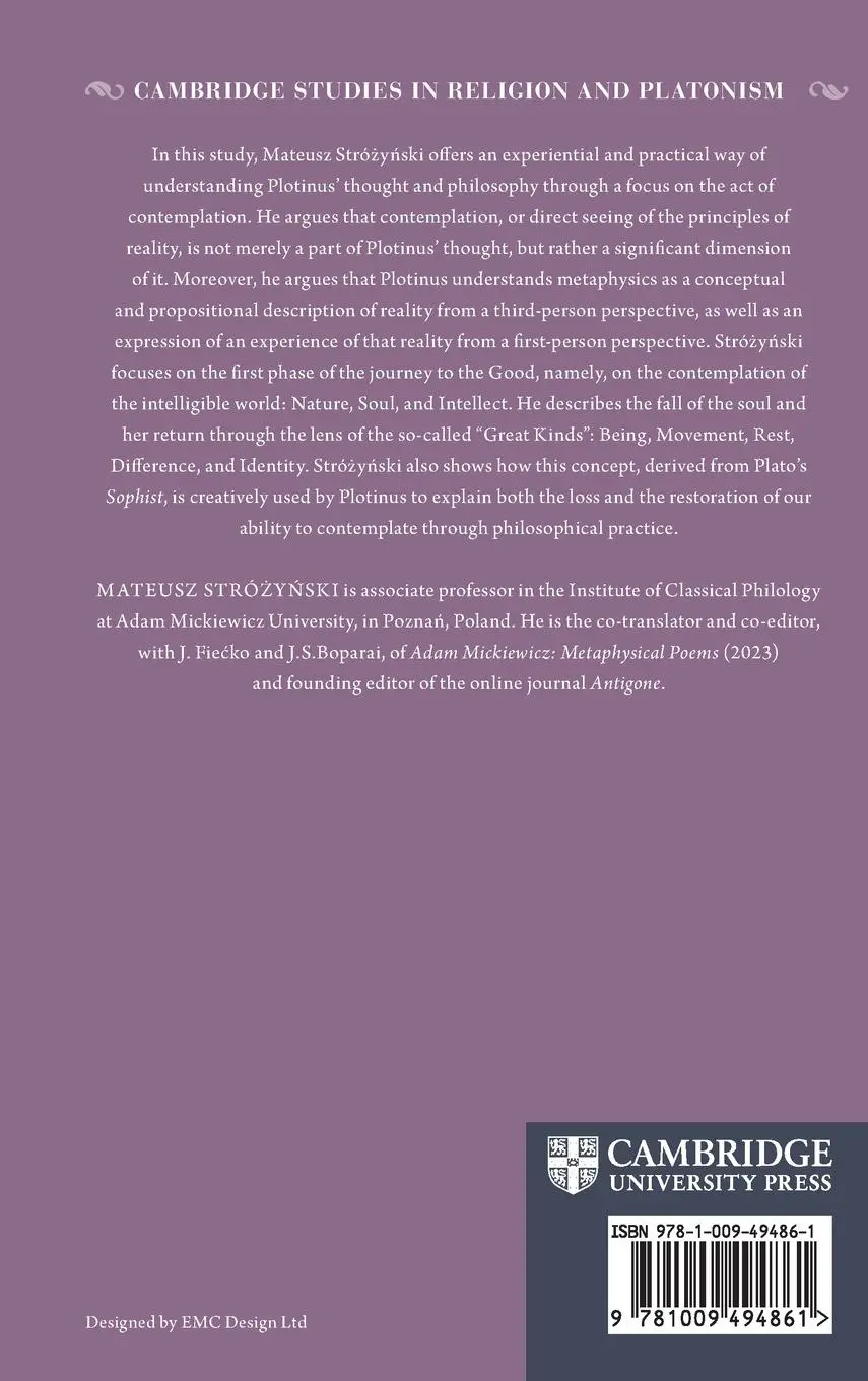 Rückseite: 9781009494861 | Plotinus on the Contemplation of the Intelligible World | Stró¿y¿ski
