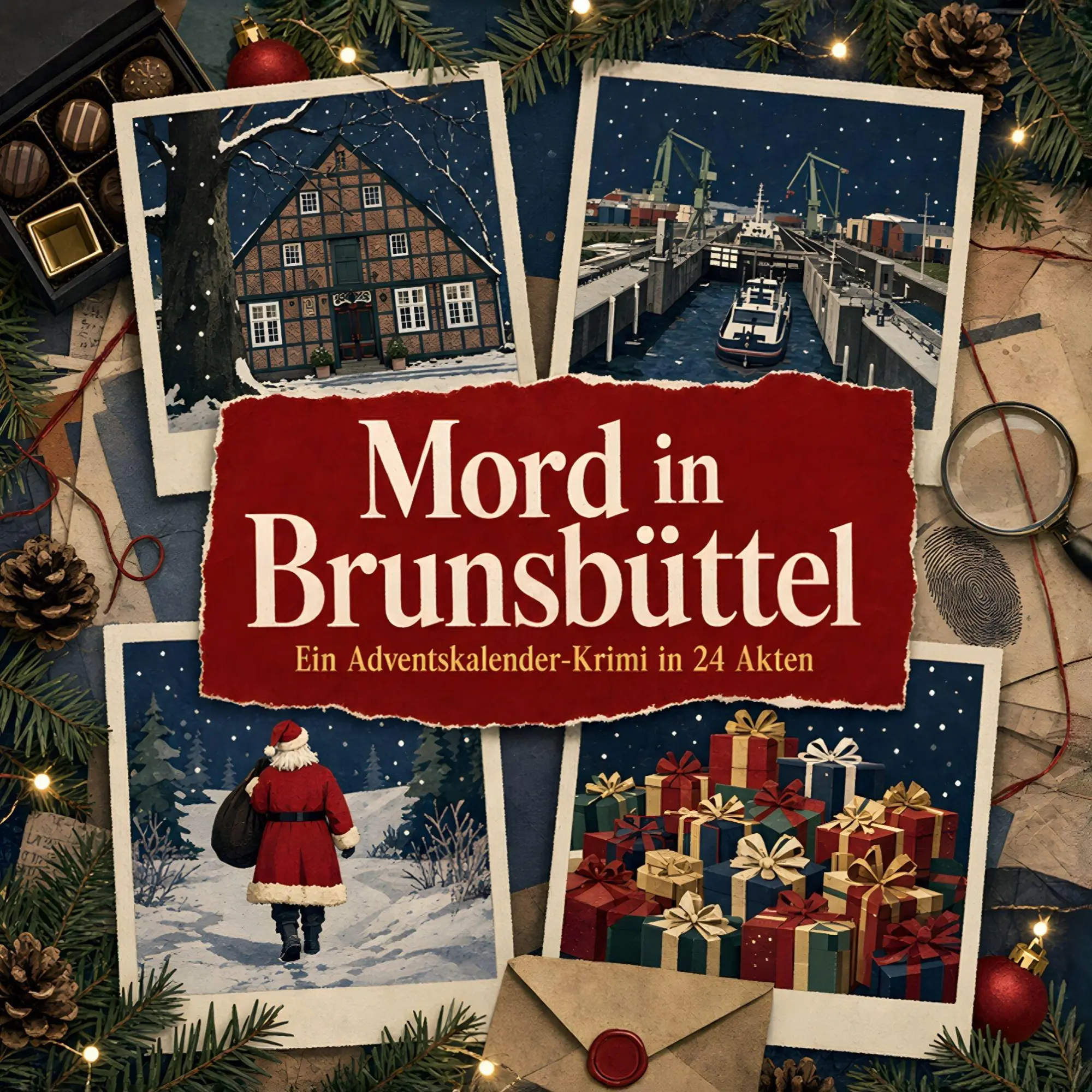 Cover: 9783696124861 | Mord in Brunsbüttel | Ein Adventskalender-Krimi in 24 Akten | Schwarz
