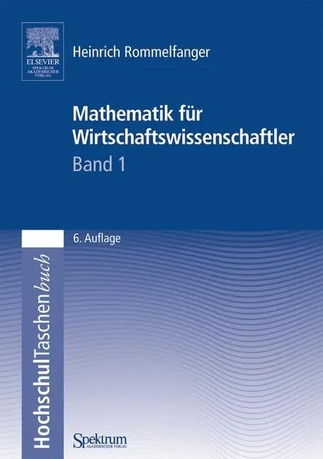 Cover: 9783827414861 | Mathematik für Wirtschaftswissenschaftler I | Heinrich Rommelfanger