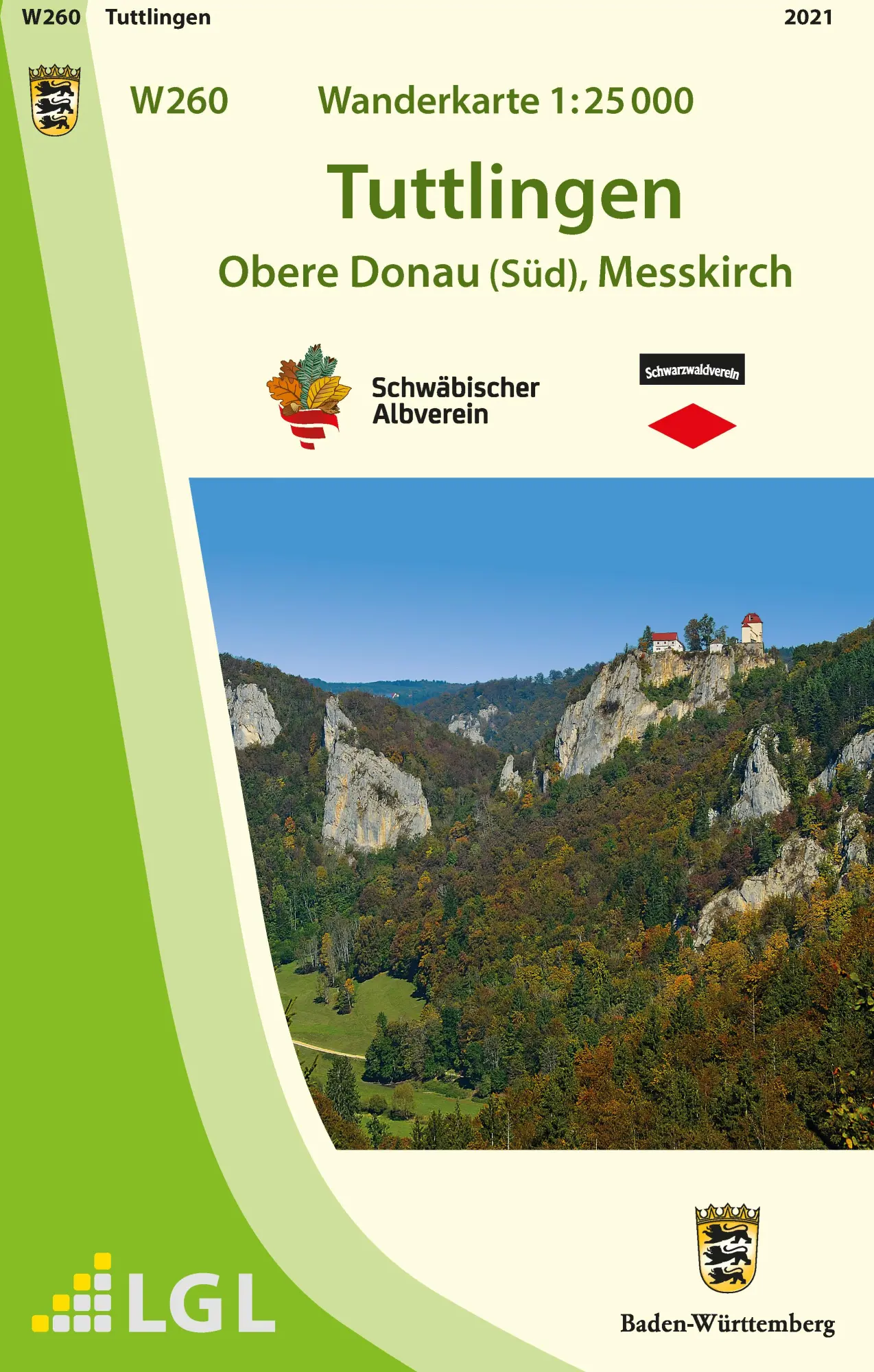 Cover: 9783863984861 | W260 Wanderkarte 1:25000 Tuttlingen | Obere Donau (Süd), Messkirch