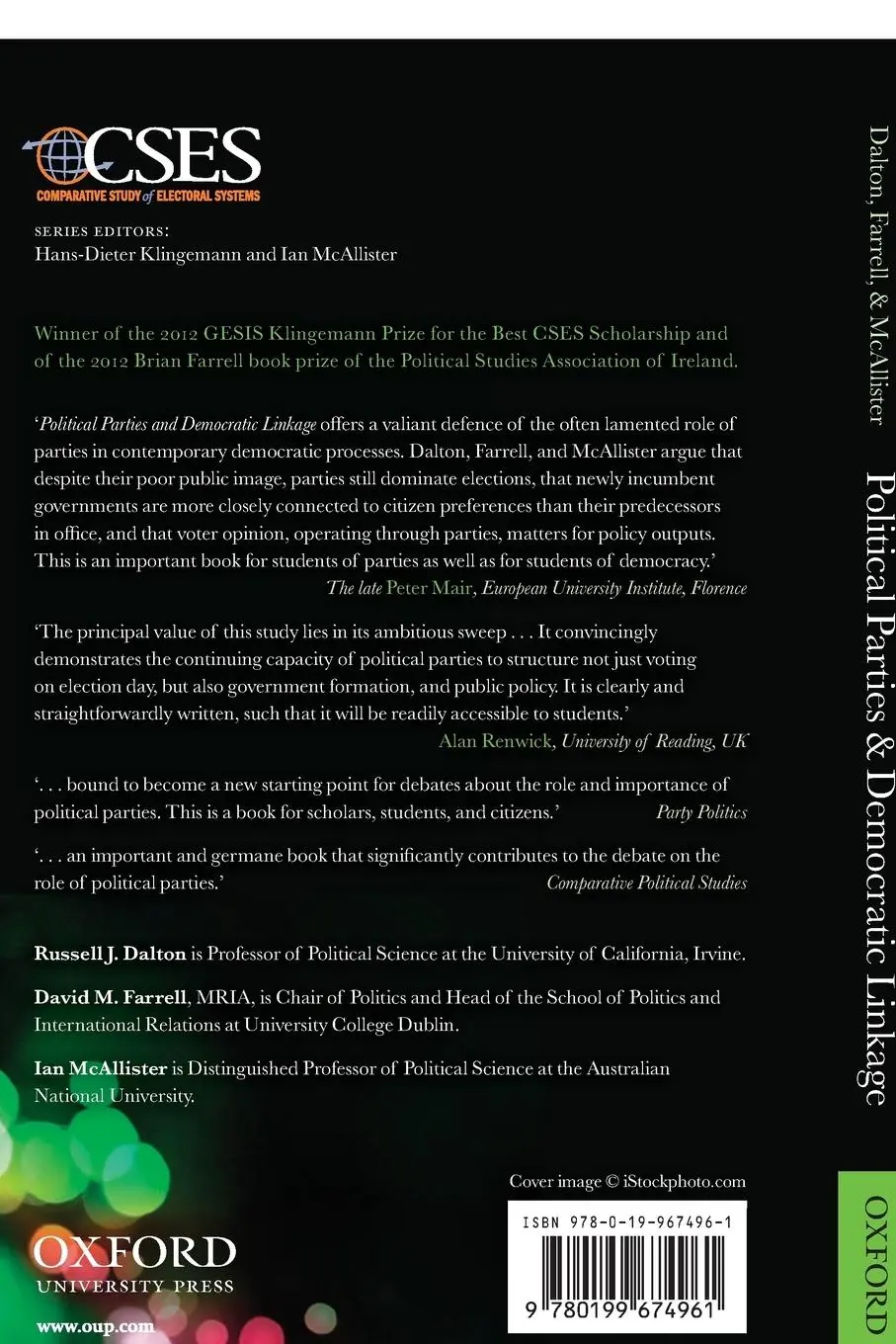 Rückseite: 9780199674961 | Political Parties and Democratic Linkage | Russell J. Dalton (u. a.)