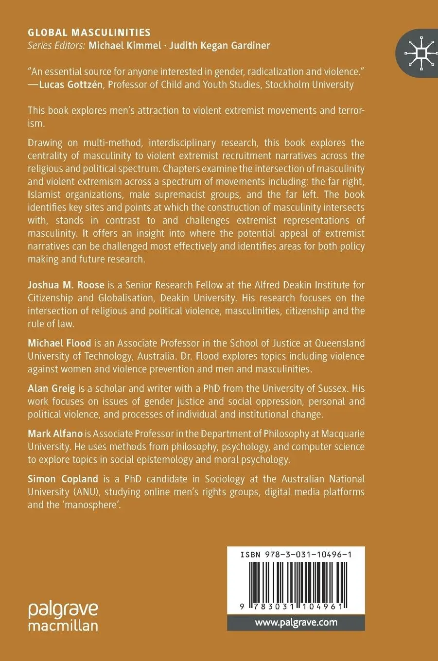 Rückseite: 9783031104961 | Masculinity and Violent Extremism | Joshua M. Roose (u. a.) | Buch