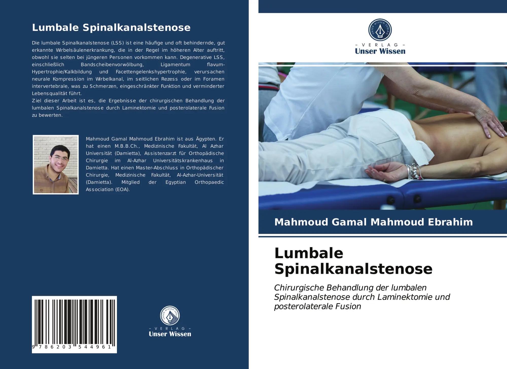 Cover: 9786203544961 | Lumbale Spinalkanalstenose | Mahmoud Gamal Mahmoud Ebrahim | Buch