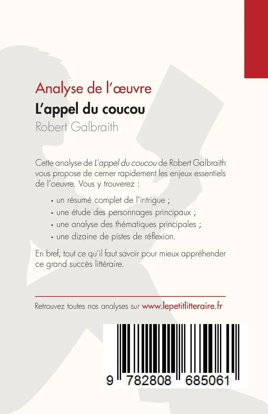 Rückseite: 9782808685061 | L'appel du coucou de Robert Galbraith (Analyse de l'¿uvre) | Gibbons