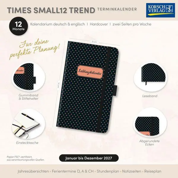 Bild: 9783819305061 | Buchkalender Times Small12 Trend Lieblingskalender 2027 | Verlag
