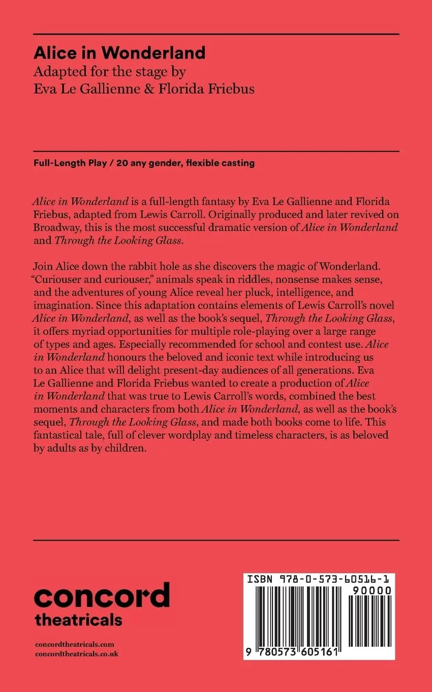 Rückseite: 9780573605161 | Alice in Wonderland | Eva Le Gallienne (u. a.) | Taschenbuch | 2009