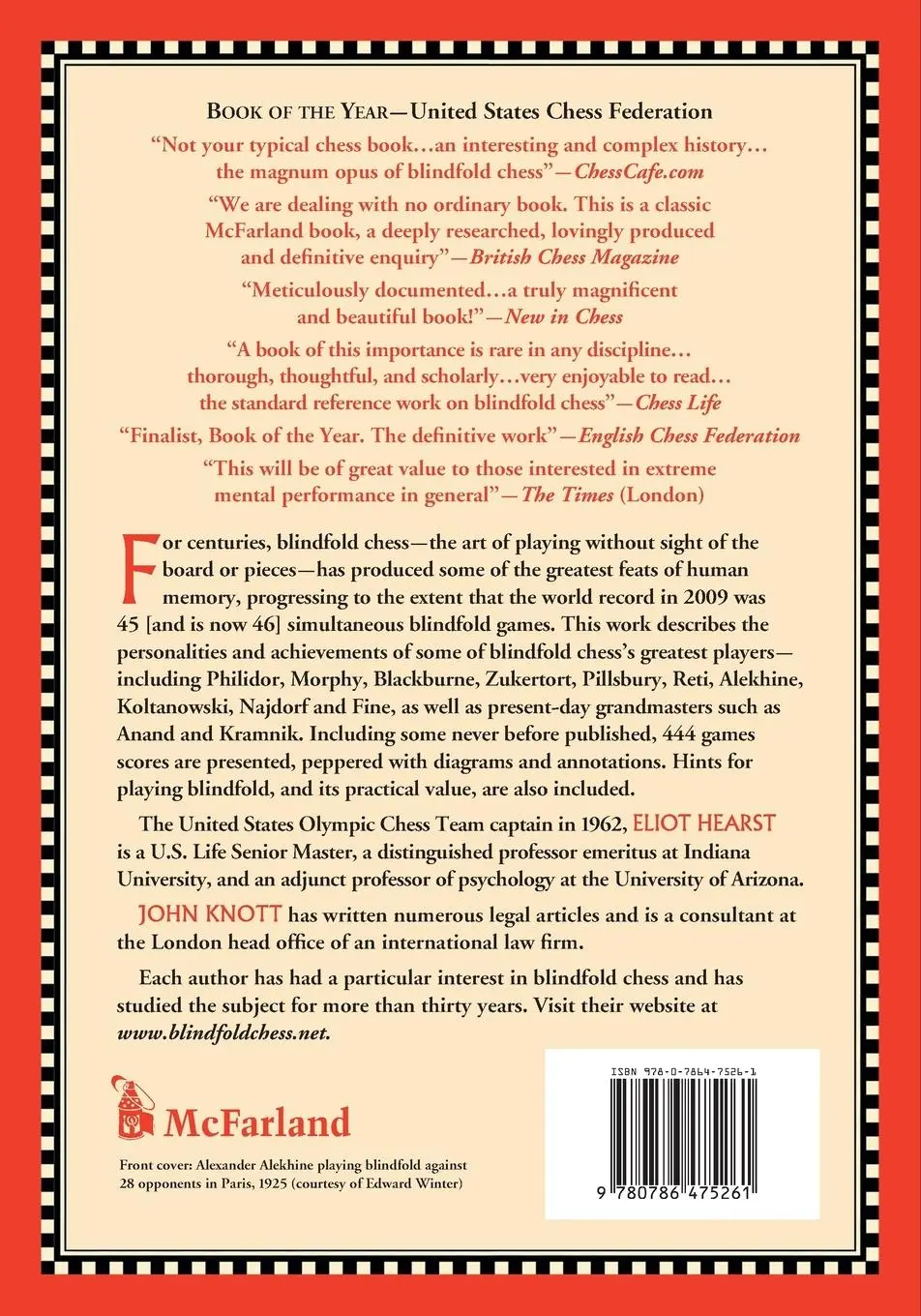Rückseite: 9780786475261 | Blindfold Chess | Eliot Hearst (u. a.) | Taschenbuch | Englisch | 2013