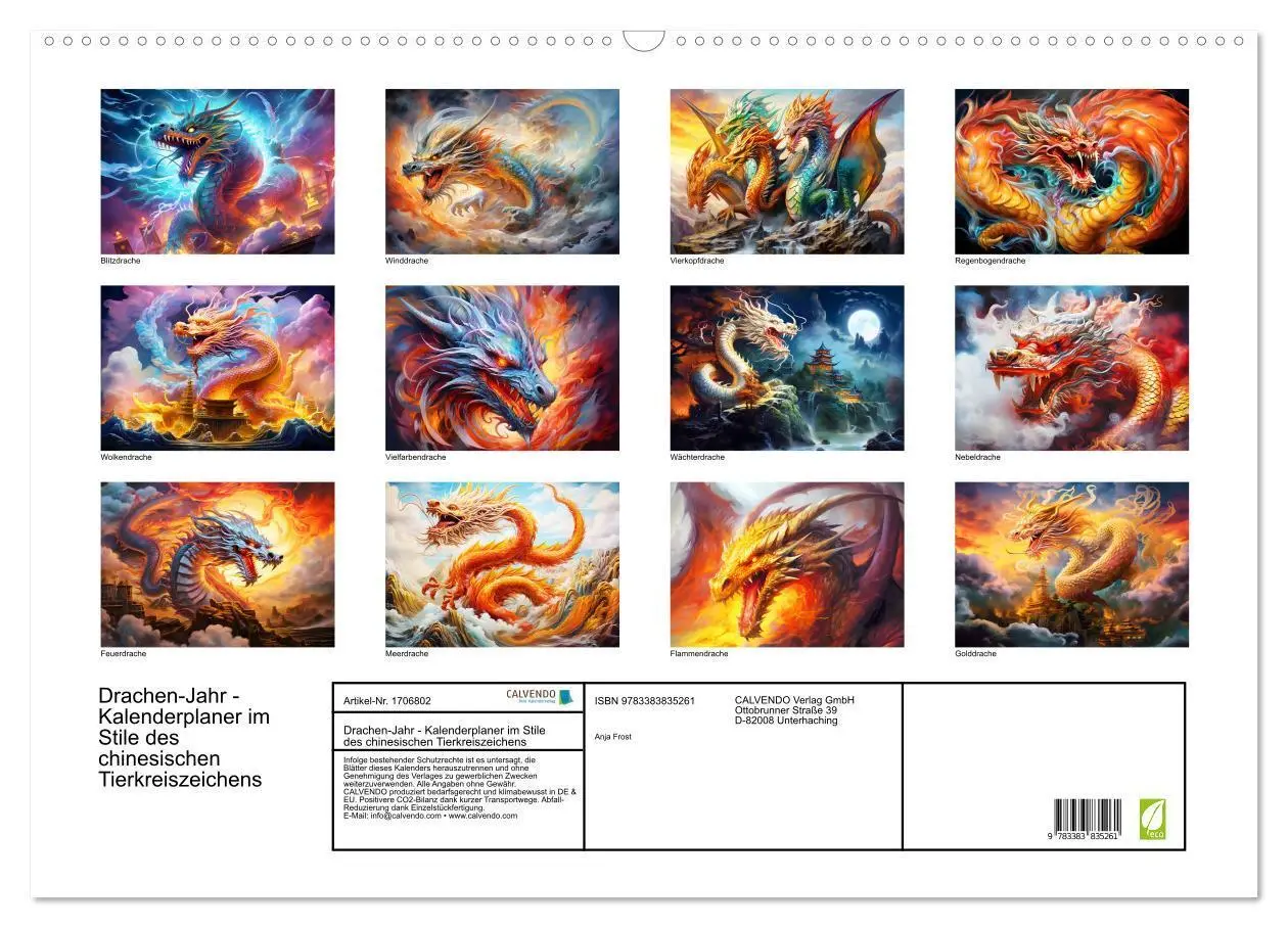 Bild: 9783383835261 | Drachen-Jahr - Kalenderplaner im Stile des chinesischen...