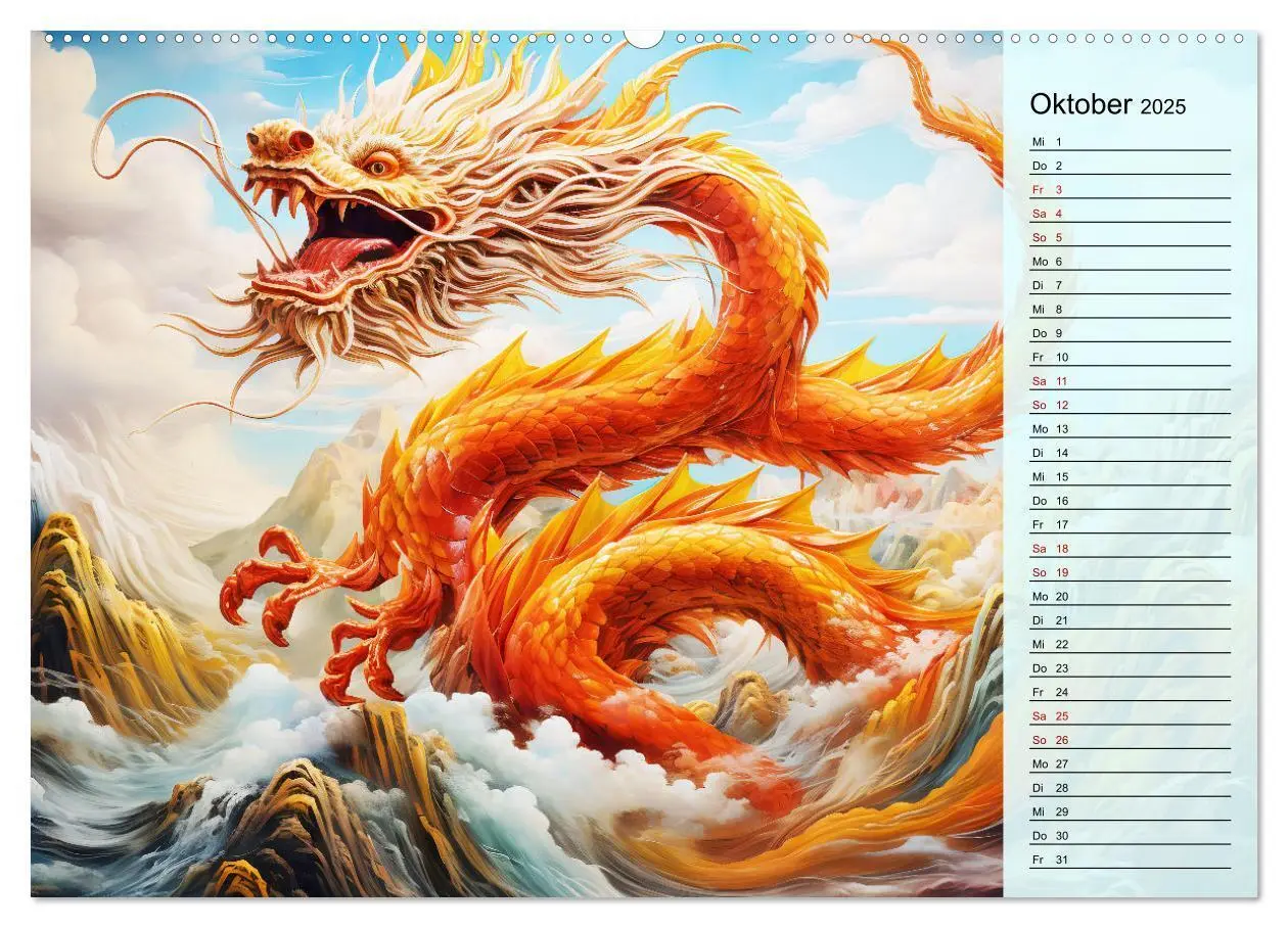 Bild: 9783383835261 | Drachen-Jahr - Kalenderplaner im Stile des chinesischen...