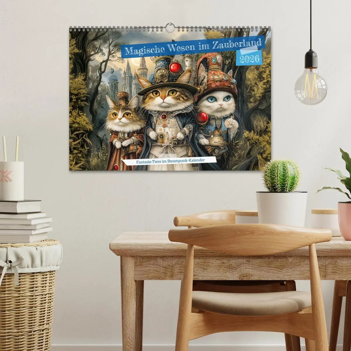 Bild: 9783457325261 | Magische Wesen im Zauberland - Fantasie-Tiere im Steampunk-Kalender...