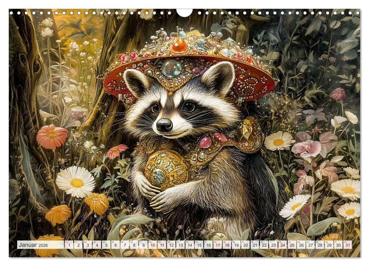 Bild: 9783457325261 | Magische Wesen im Zauberland - Fantasie-Tiere im Steampunk-Kalender...