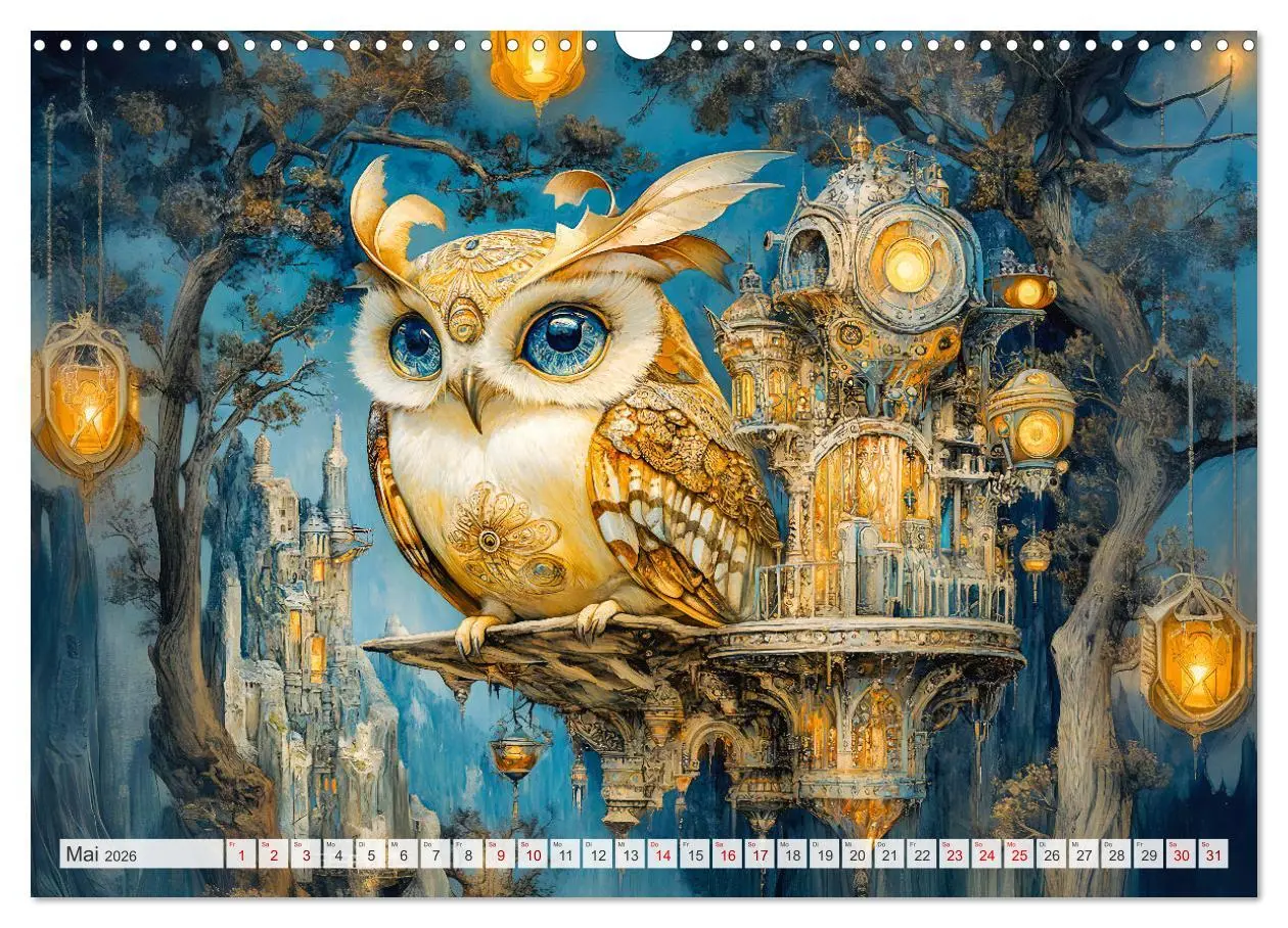 Bild: 9783457325261 | Magische Wesen im Zauberland - Fantasie-Tiere im Steampunk-Kalender...