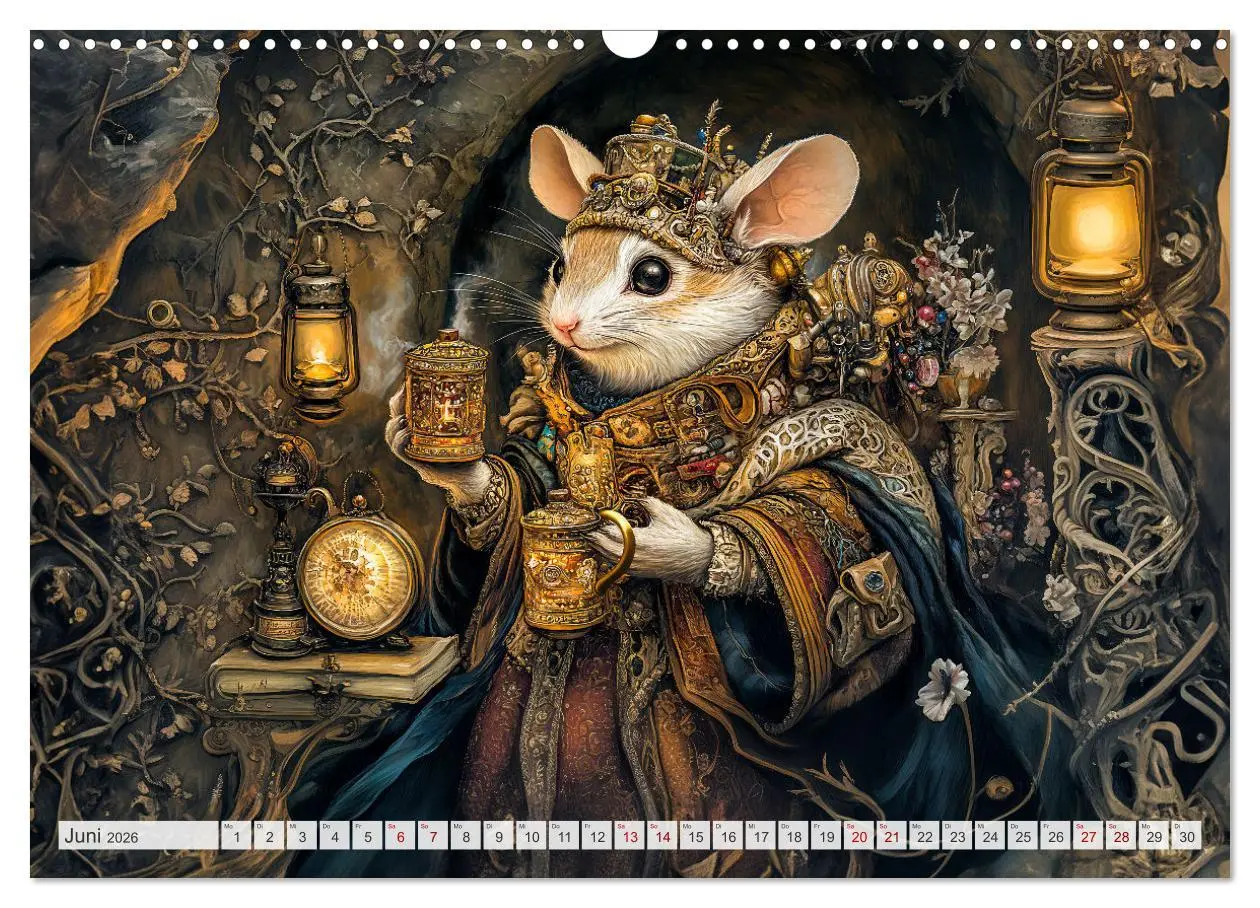 Bild: 9783457325261 | Magische Wesen im Zauberland - Fantasie-Tiere im Steampunk-Kalender...