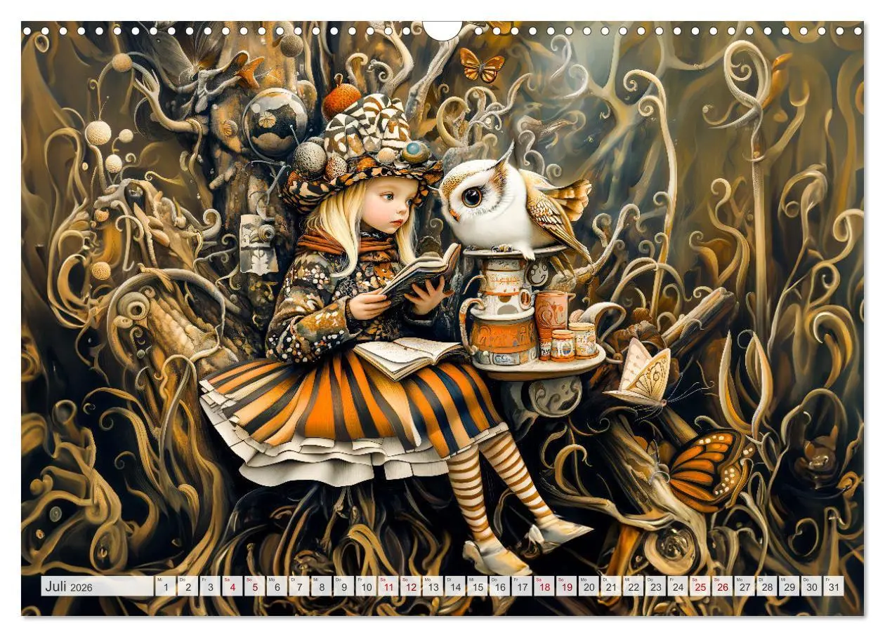 Bild: 9783457325261 | Magische Wesen im Zauberland - Fantasie-Tiere im Steampunk-Kalender...