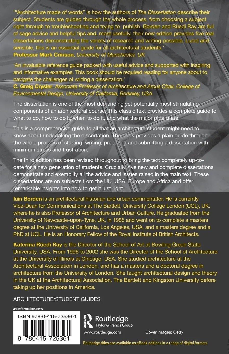 Rückseite: 9780415725361 | The Dissertation | A Guide for Architecture Students | Borden (u. a.)