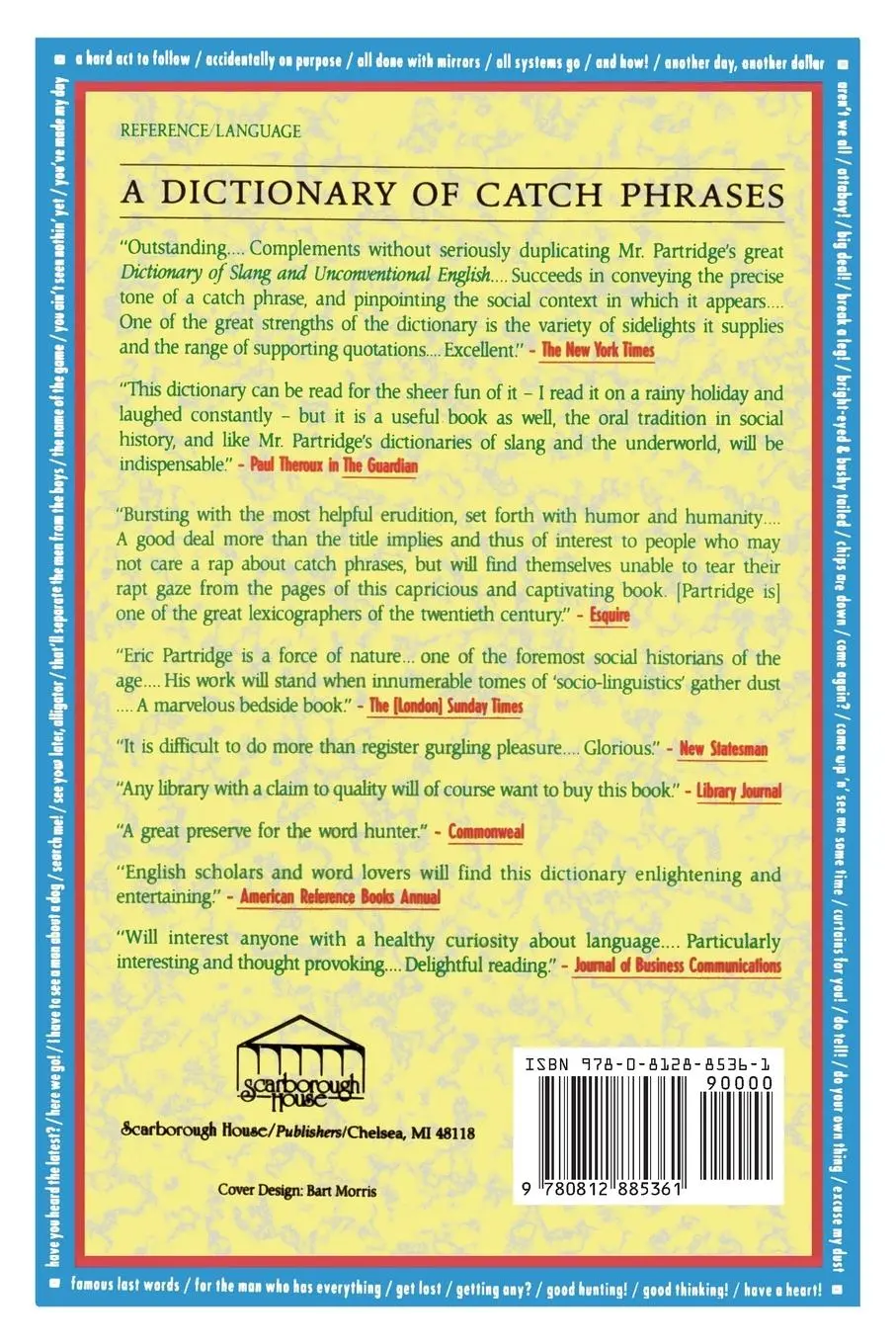 Rückseite: 9780812885361 | Dictionary of Catch Phrases | Eric Partridge | Taschenbuch | Englisch