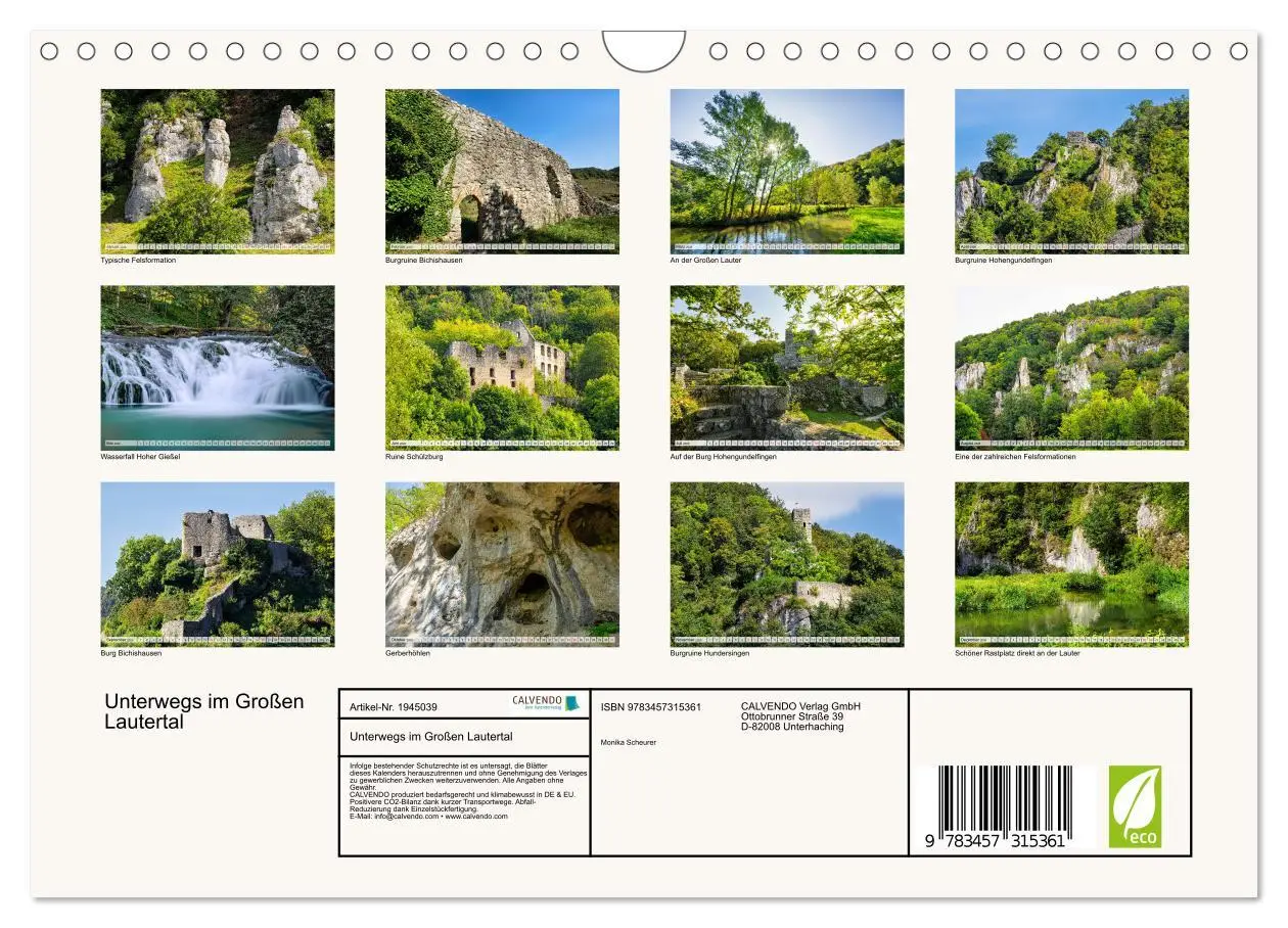 Bild: 9783457315361 | Unterwegs im Großen Lautertal (Wandkalender 2026 DIN A4 quer),...