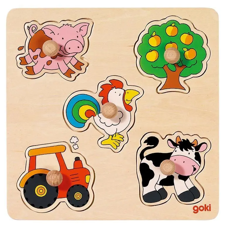 Cover: 4013594575461 | Steckpuzzle Auf dem Land (Holzpuzzle) | goki | Spiel | In Spielebox